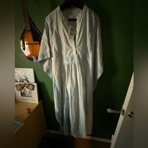 Crown & Ivy Sky Blue Patterned Caftan Maxi Dress